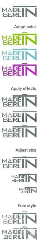 made in berlin logo variations in color and style